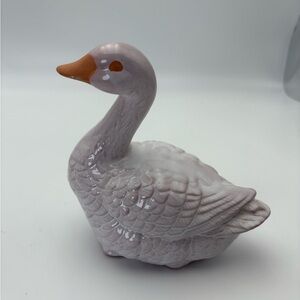 Charming Painted Terra-cotta Goose Figurine